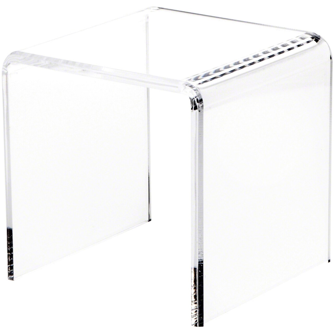 Plymor Clear Acrylic Beveled Square Display Riser, 7" H x 7" W x 7" D (3/8" thick)